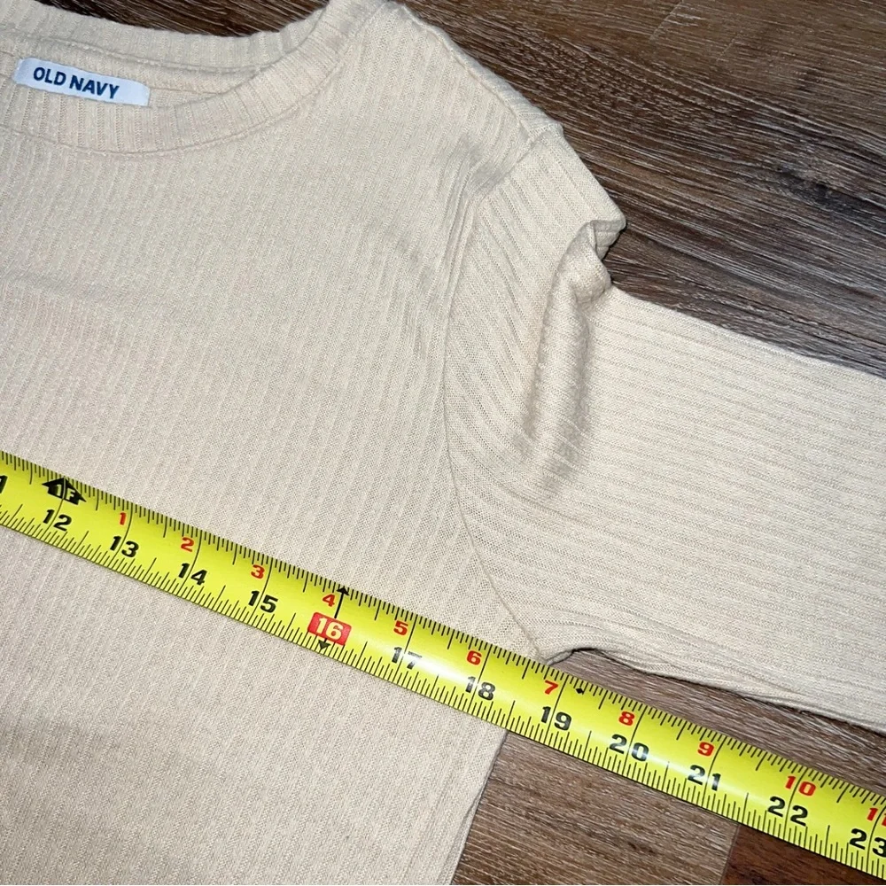 Old Navy Girls Hi-Lo Hem Long Sleeve Tops - Black/Ecru, Size XL (14-16)